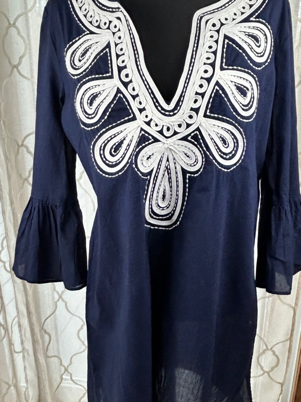 Lilly Pulitzer Navy with White Embroidered Swim Cover-up.